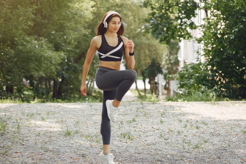 Active woman feeling confident